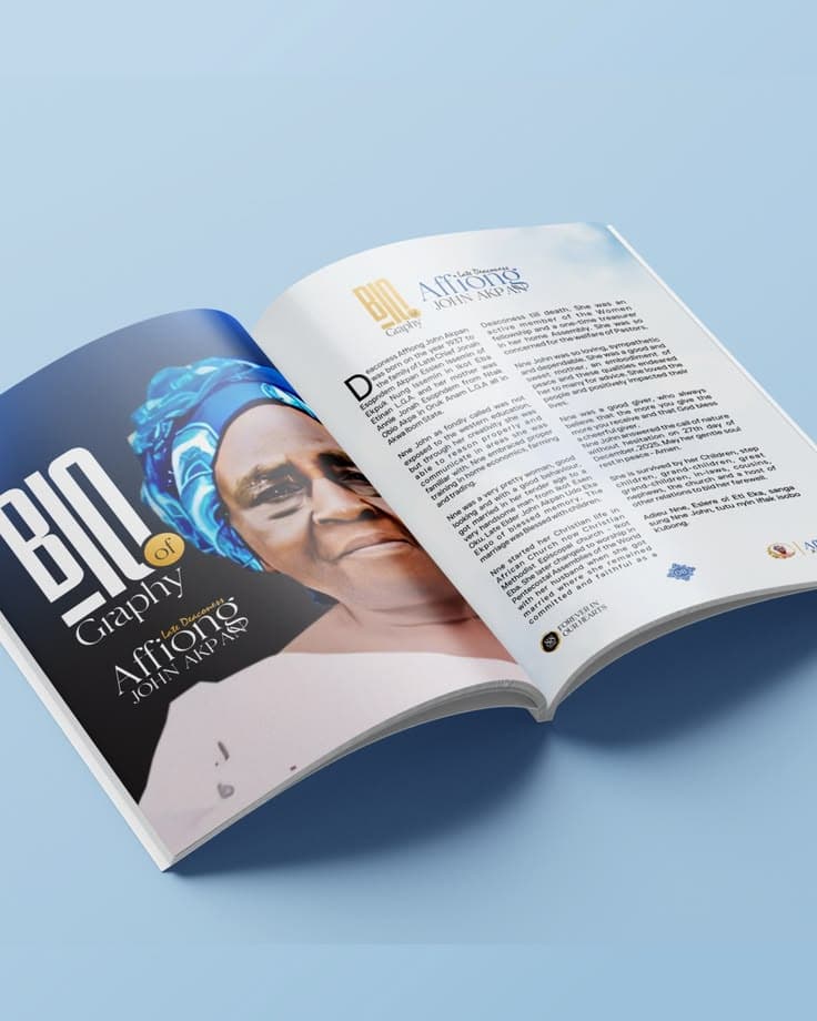 Funeral Programme Booklet — printing in Lagos